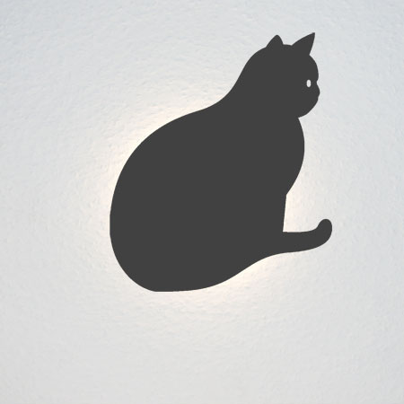 Runde Katze sitzt - vielleicht am Fenster?
